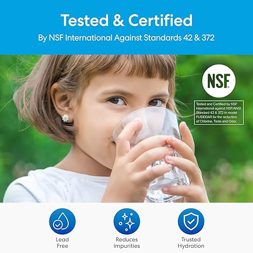 Brio 11" 3 Stage Single Housing Replacement Filter for Under Sink Water Filtration System Models: FUS100A & FUS100F | 12,000 Gallons or 18 Months | NSF 42 & 372 Certified