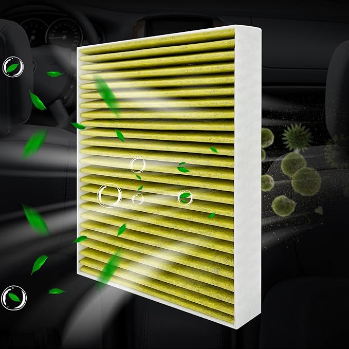 JOJOMARK HEAP Cabin Air Filter fit for CF11966,Sierra 1500, Silverado 1500, XT5, Camaro, Equinox, Suburban, Canyon, Impala, Yukon, Malibu 2019 2020 2021 2022 2023 2024 2025 with Activated Carbon