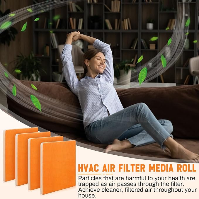 4 Pcs Filters Replacement Pads 10.5 x 10.5 Inches Replacement Filter Pads (Orange, White)