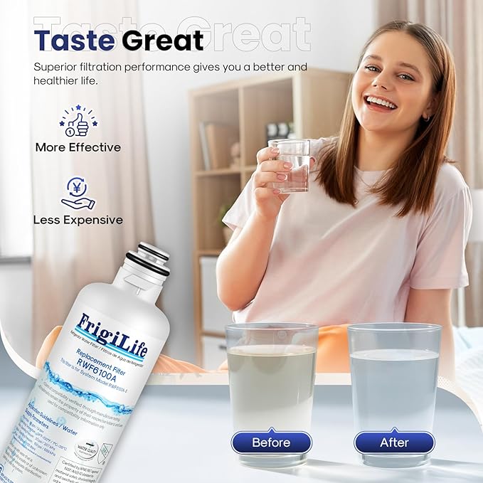 RWF6100A Refrigerator Water Filter Replacement For Bosch Ultra Clarity Pro BORPLFTR50, BORPLFTR55, 12033030, 12028325, 11025825, 11032531, B36CT80SNS, B36CL80ENS, WFC100MF, 3PACK