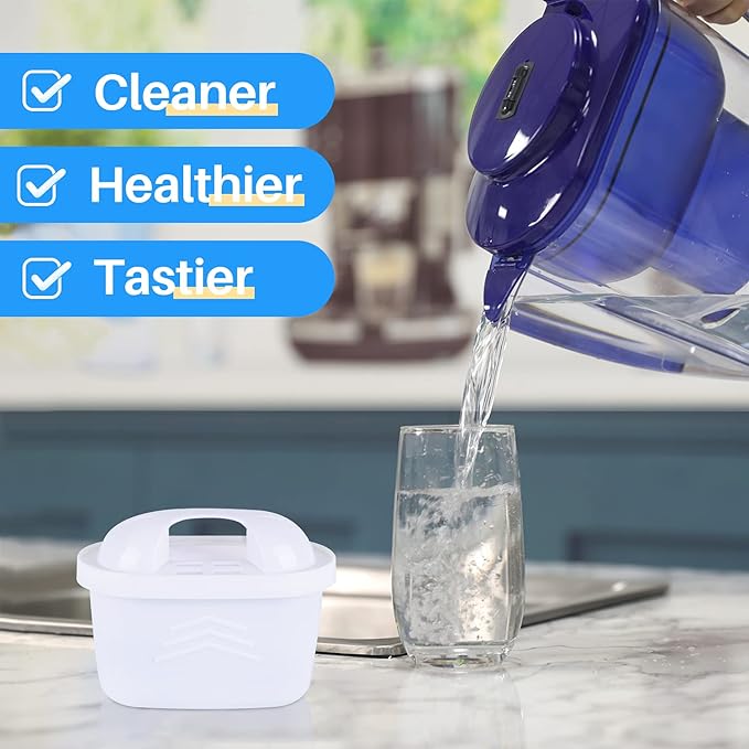 ICEPURE JFC001 Pitcher Water Filter Compatible with Brita Maxtra+/Maxtra/Mava, 1001122, Reduces Chlorine and Limescale, 3PACK
