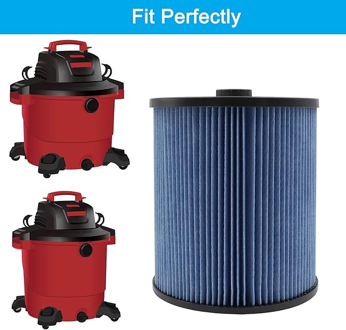 MZY LLC 2 Pack 17907 Cartridge Filter for Craftsman Shop Vacs 5 to 20 Gallon, 3-Layer Pleated 9-17907 Wet/Dry Fine Dust Filter