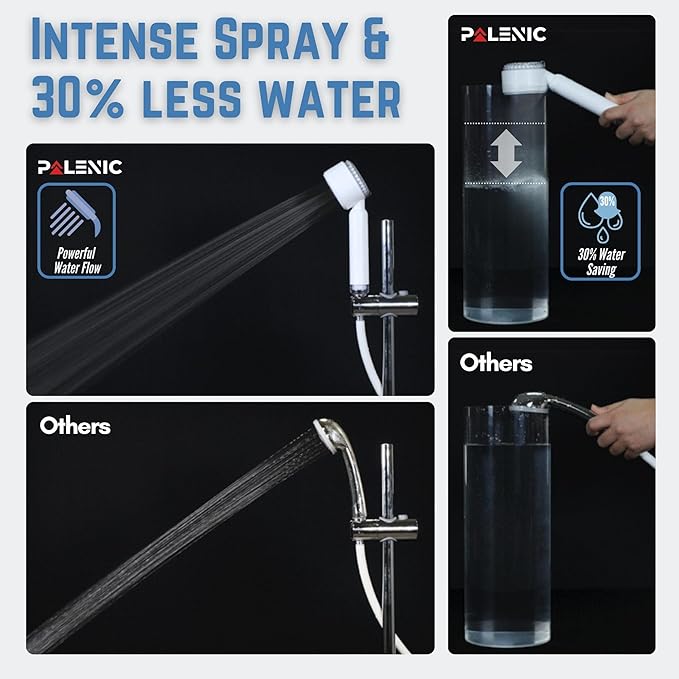 Filtered Shower Head with Dual Filters, High Pressure, Removes Chlorine, Heavy Metals, Sediment, ON/OFF Lever, 3 Extra Replacement Filters, Easy Installation