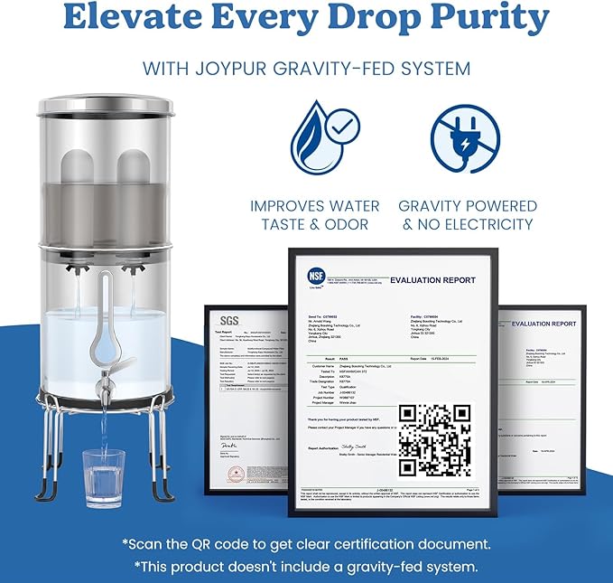 8.46-Inch 3-stage filtration Ceramic Purification Elements NSF/ANSI 42&372 Certified,Replacement for Berkey® BB9-2® PF-2® Filter Element ProOne® Berkey® Big+ Gravity Water Filter System(4Pack)