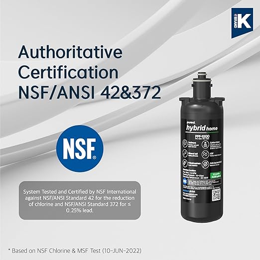 Pureal Hybrid Home PPU-1700K Under Sink Water Filter System, 20K Gallons, NSF/ANSI 42&372, Mineral Sediment Carbon Block KDF Polyphosphate Filter for Scale & Lead & Chlorine