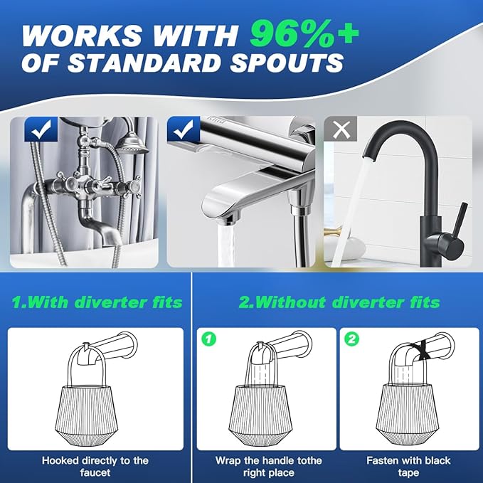 Next-Gen Bathtub Water Filter for Faucet | Removes 95% Chlorine, Lead, Fluoride & Heavy Metals | Softens Water, Hard Water Balance | Safe Bath Filter for tub, Babies, Kids & Family Skincare