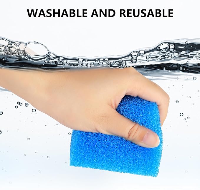 Replacement Filter Sponge for Aquariums (3 Pack), Washable and Reusable Biological Filter Sponge Media for Fish Tanks