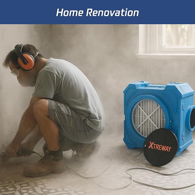 Hepa Air Scrubber Commercial Air Purifier with 3-Stage Filtration Negative Air Machine Industrial Air Purifier for Heavy Duty, 550CFM