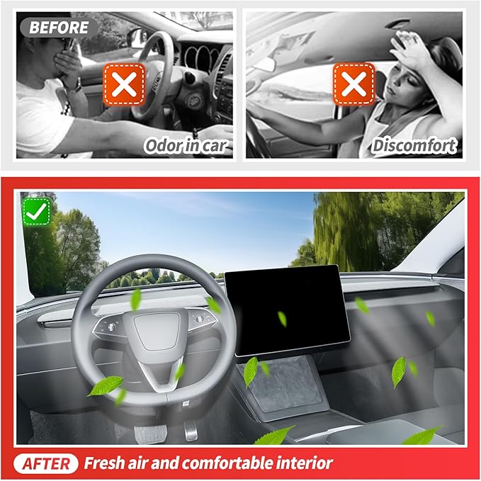 Air Filter Compatible with Tesla Model 3 Cabin Air Filter HEPA Air Intake Filter Replacement with Activated Carbon for 2021 2022 2023 2024 Model 3 Accessories