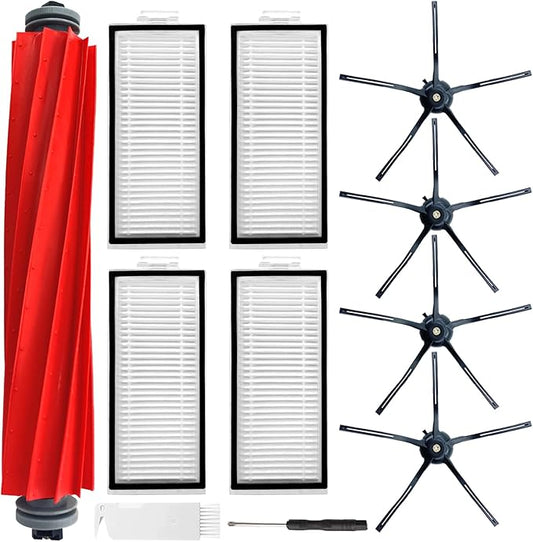 Q7 Series Replacement Parts for Roborock Q7 Q7+ Q7 Max Q7 Max+ Robot Vacuum, 1 Main Brush,4 Side Brushes, 4 HEPA Filters
