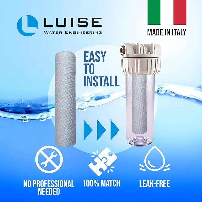 Luise String Wound Whole House Water Filter Replacement (10"x2.5") - 25 Micron Durable String Wound Water Filter Cartridge - (L511.1000)