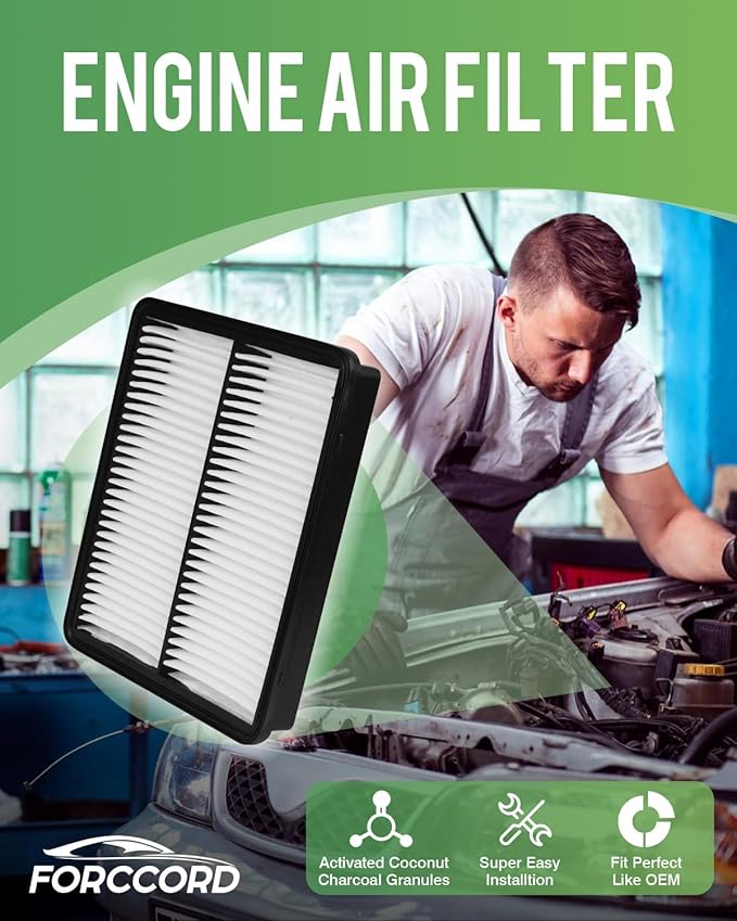 Cabin & Engine Air Filter Fit for Acura TLX 2021-2025 2026 L4 2.0L, Honda Odyssey V6 3.5L 2018-2025 2026 Activated Carbon Cabin Filter Replacement CF11182 CA12061 Car Accessories