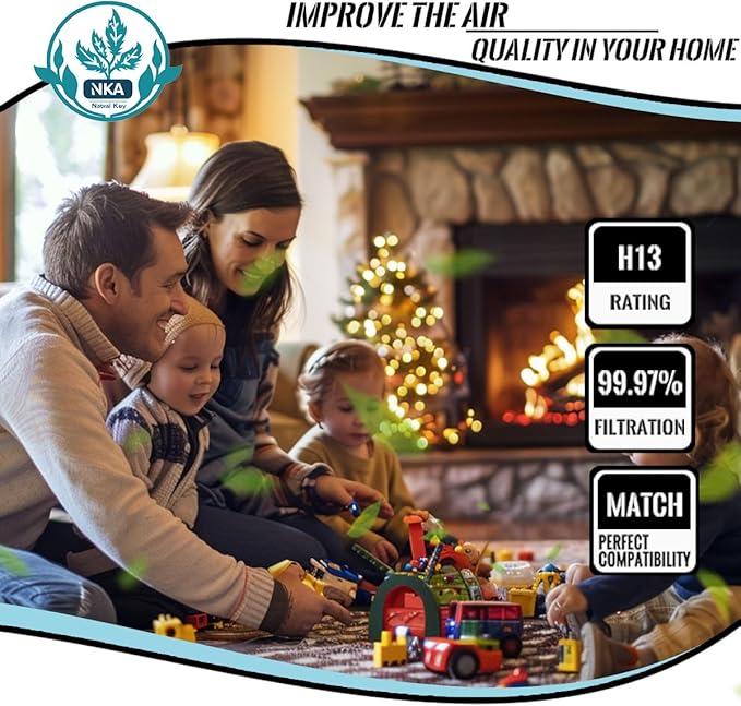 NKA A/D/H HPA060 True HEPA Odor Reduction Replacement Filters For Air Purifier Compatible with FAP-TT-ADH, HAP9243, HAP9415, HAP9423, HPA060(BWM) Filter. 4 Pack