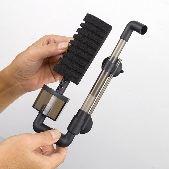 Carefree Fish Aquarium Filter Sponge Fish Tank Quiet Bubble Filter with 3 Sponges and 1 Bag of Filtered Ceramic Balls for Salt Water and Fresh Water(not Included Air Pump)