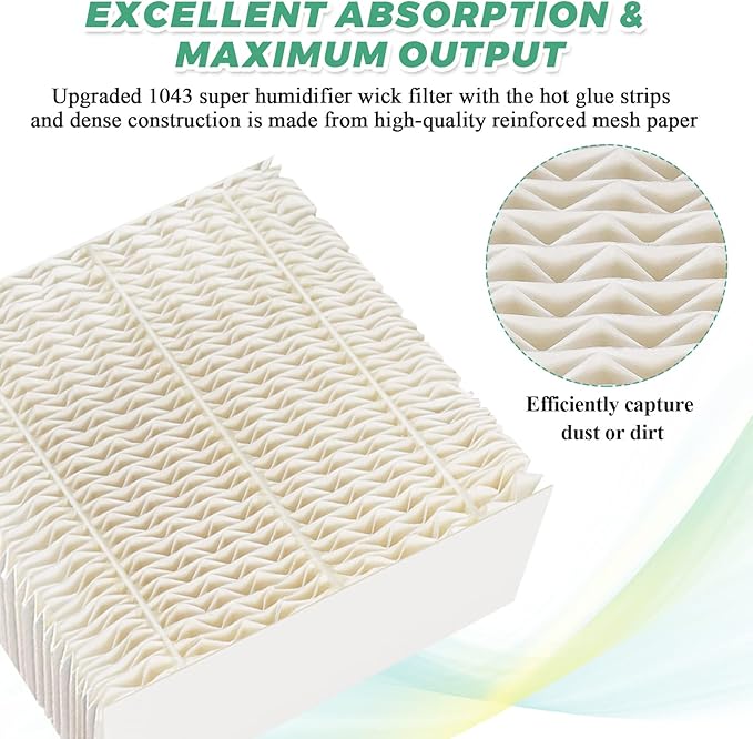 1043 Super Humidifier Wick Filter Replacement for Essick AirCare Evaporative Humidifiers Filter 1043 EP9500 EP9700 EP9800 831000 821000 826000 826800 and Bemis Space Saver 800 8000 Series by Techecook