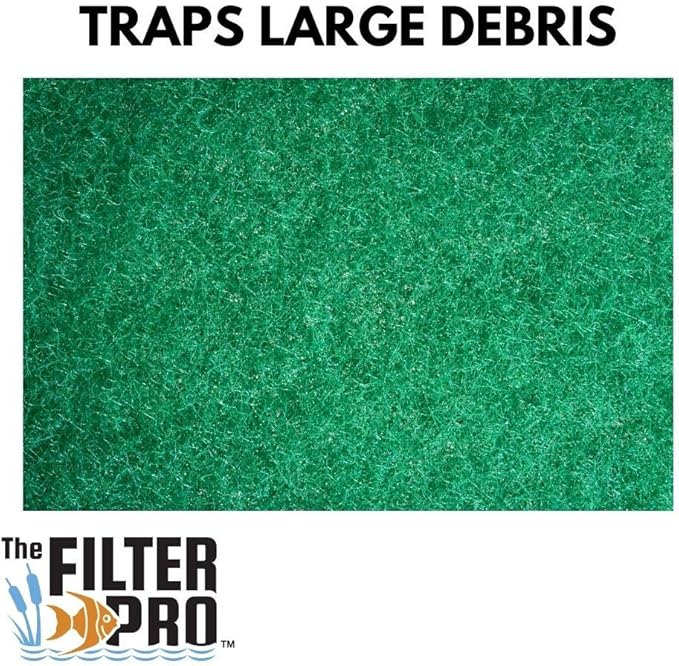 Green Coarse Filter Media, 2" Thick, 24" x 56" Roll, Perfect for Aquariums, Ponds or Water Gardens, Made in USA