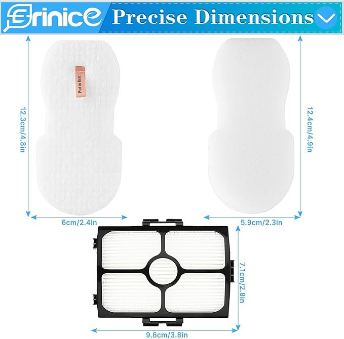 HZ4002 Filter Replacement for Shark HZ3002 HZ3000 Stratos Ultralight Corded Stick Vacuum Accessories Spare Part, 2 HEPA & 4 Foam & Felt Filters Kit, Compare to Part # XFFKHZ3000 XHFHZ3000