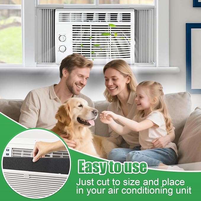 MEWTOGO 2 Pcs Window Air Conditioner Filters - 24 x 15 x 1/4 in Cut to Fit Foam Replacement Filters, Compatible with FRIEDRICH, GE, HEPA, Next Gen AC Window Unit Air Purifier