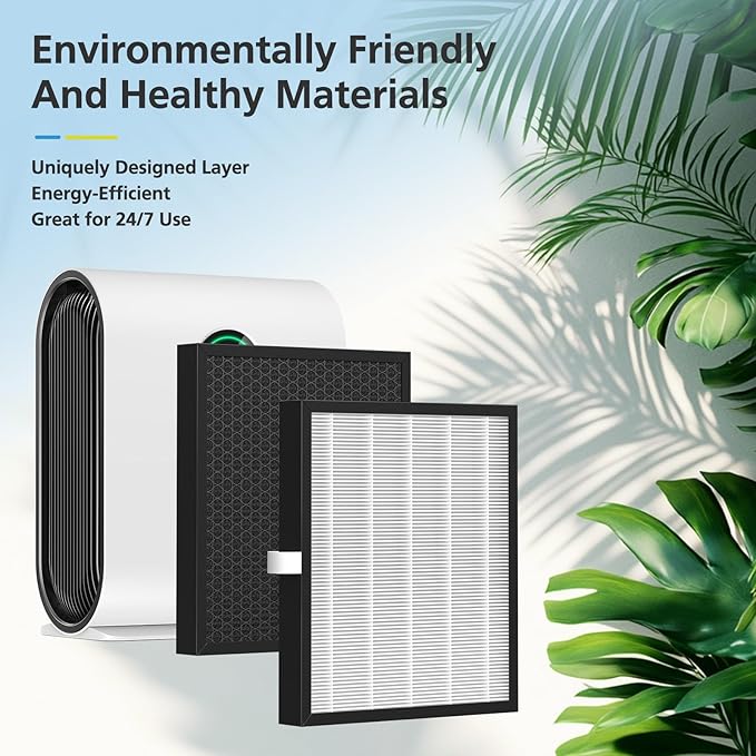 KJ217 Filter Replacement Compatible with MOOKA KJ217 Smart Large Air Purifier 3-in-1 With High-Efficiency Activated Carbon KJ217 Air Filter For Pets Dust Smoke Odor Dander Pollen, 2 pack