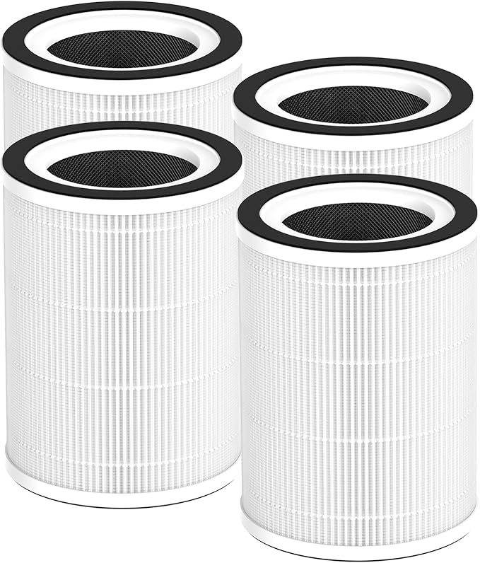 4-Pack Kilo Replacement Filter Compatible with Afloia Purifier Kilo and Kilo PRO, MIRO and MIRO PRO, and MORENTO Purifier Kilo/MR-Kilo, 360°3-Stage Filtration
