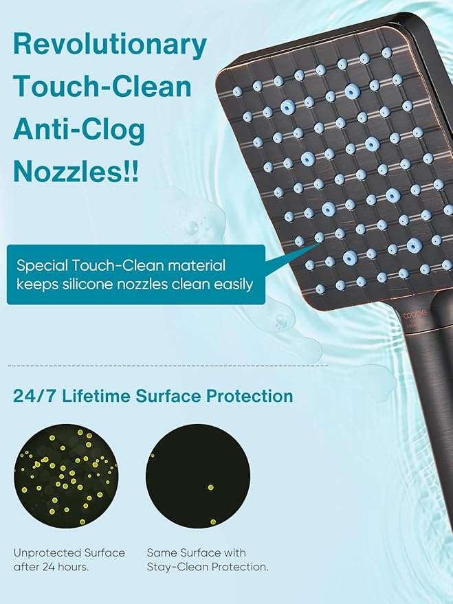 Cobbe Filtered Shower Head with Handheld, High Pressure 6 Spray Mode Showerhead with Filters, Water Softener Filters for Hard Water - Remove Chlorine - Reduces Dry Itchy Skin, Oil Rubbed Bronze