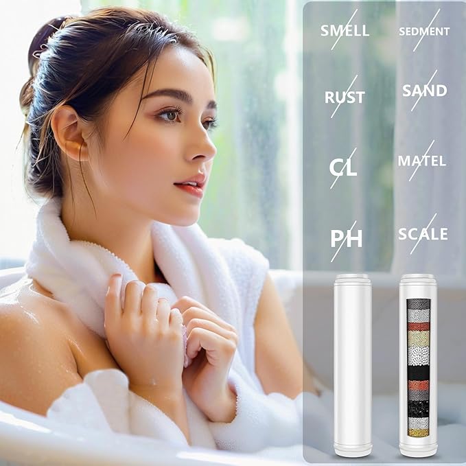 4 PACK Multi-Stage Filter Replacement Compatible with PWERAN for Handheld Shower Head, Water Replacement Filter for Shower Head，filters impurities, purifies water quality