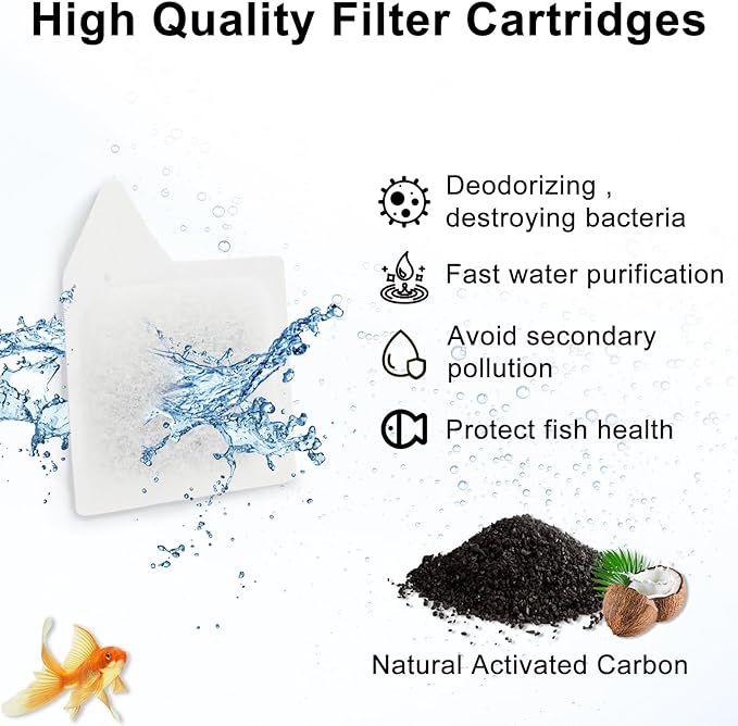 6 Pack XS Replacement Filter Cartridge for Tetra Whisper Extra Small Fish Tanks Filters, Extra Small Filter Cartridges Replacement for Aquarium Filter to 3 Gallons