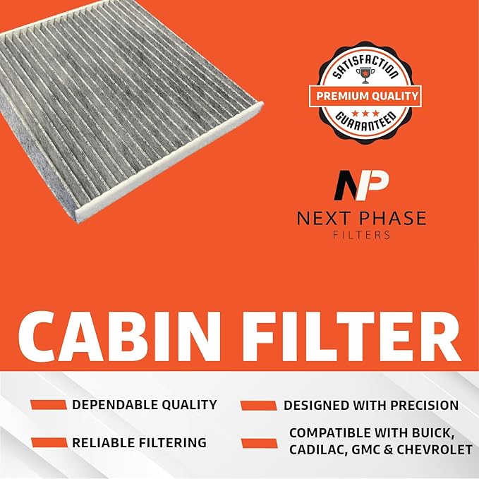 Carbon Cabin Air Filter Replacement - Pack of 1 - Made in USA - Compatible with Various Buick, Cadillac, GMC & Chevrolet Models. Replaces O.E. 22743911, 13356916, CF185, 13356914, 13508023, 23288085