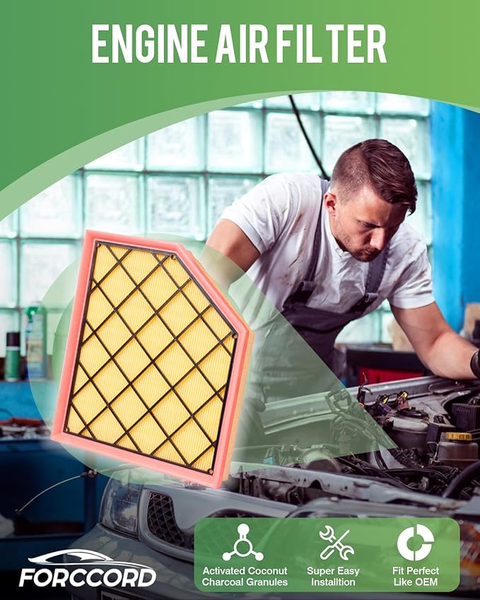 Cabin Air Filter and Engine Air Filter Fit for CADILLAC CT4 2.0L/2.7L(2026-2020), CT5 2.0L(2026-2020) Activated Carbon Cabin Filter Replacement CF11966 84498926