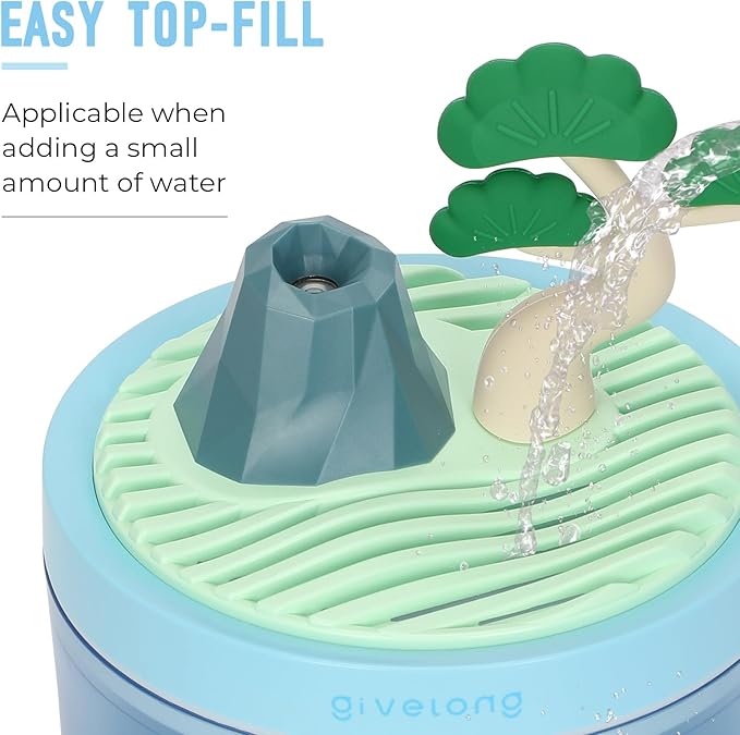 Cute Mini Humidifier, 320ml Pine Tree Desktop Humidifiers for Bedroom, Portable Small Cool Mist Humidification for Home, Baby Nursery, Office & Indoor Plants, USB Powered
