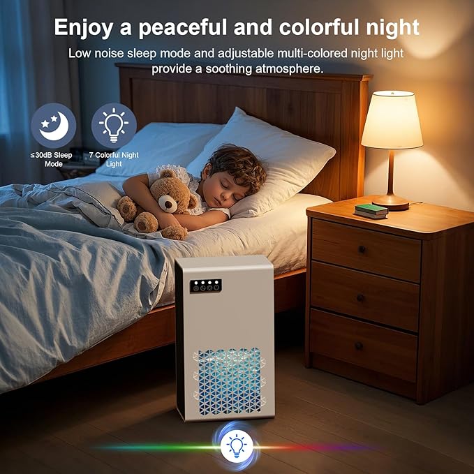 Dehumidifiers for Home, 99oz Water Tank Dehumidifier for Bedroom Basement Bathroom RV with Auto Shut Off, Drain Hose, Sleep Mode, (White)