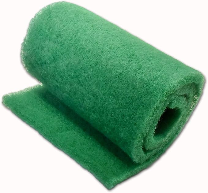 Green Coarse Filter Media, 2" Thick, 14" x 56" Roll, Perfect for Aquariums, Ponds or Water Gardens, Made in USA