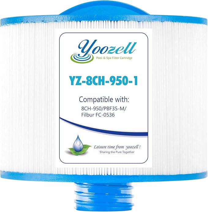 8CH-950 Spa Filter Cartridge Replaces for 10-2785 Spa Filter, PBF35, PBF50-F2S, FC-0536, XLS-834, 15052, AK-90311, 50 sq.ft SAE Thread Bull Frog Spa Filter (1pc)