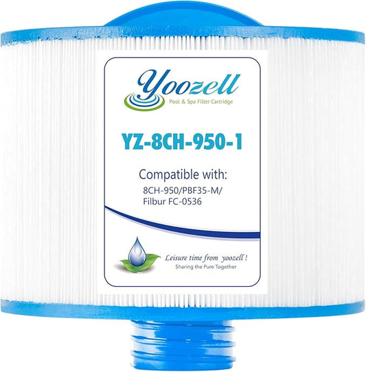 8CH-950 Spa Filter Cartridge Replaces for 10-2785 Spa Filter, PBF35, PBF50-F2S, FC-0536, XLS-834, 15052, AK-90311, 50 sq.ft SAE Thread Bull Frog Spa Filter (1pc)