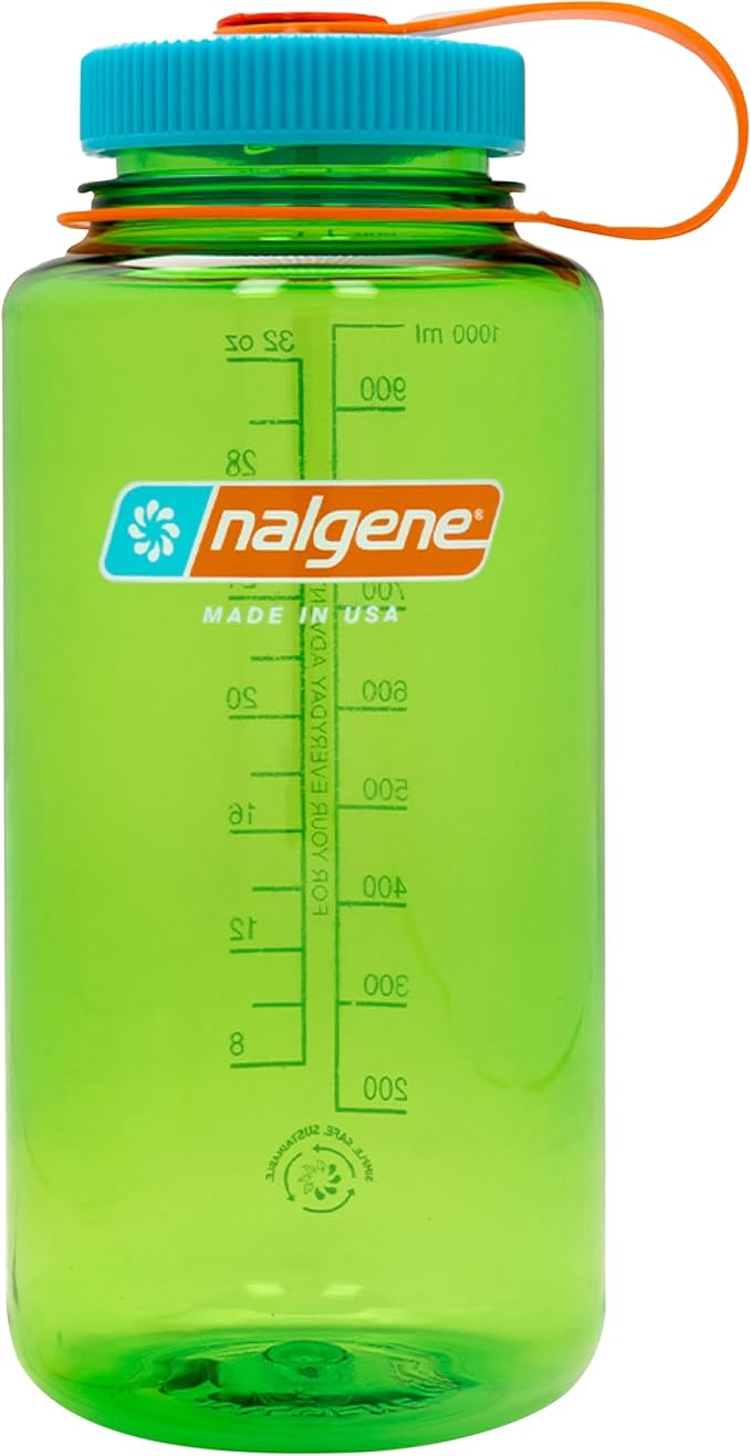 Nalgene Leak Proof Tritan BPA-Free Water Bottle - 32 oz Wide Mouth - Made in the USA for Outdoor Use & Daily Hydration (Pear)