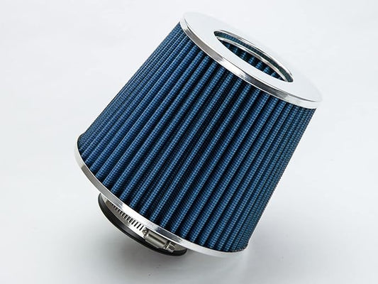 BLUE 3.5" 89 mm Inlet Cold Air Cone Replacement Quality Performance Washable Clamp-On Dry Air Filter