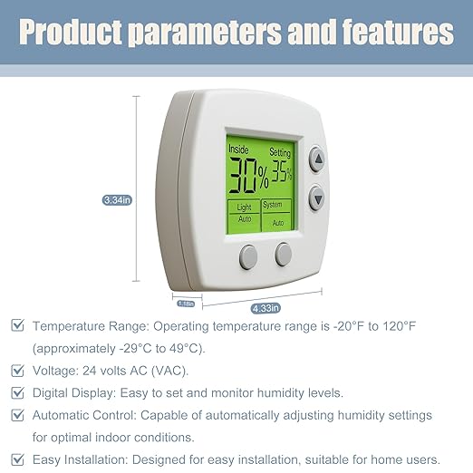 H6062A1000 Digital Humidistat/Dehumidistat Compatible with Honeywell H6062A1000 HumidiPro, Smart LCD Display Digital Humidity Control for Home and Indoor Use, OEM Quality Replacement H6062A1000/U