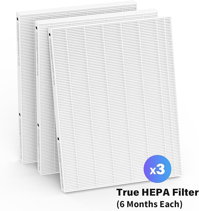 Air Filter Replacement for Fellowes AeraMax 290/300/DX95 Purifiers and HF-300/AP-300PH, 3-Pack Efficiency Filter Only Replacement Filters (No Carbon) - Fits Part# 9287201