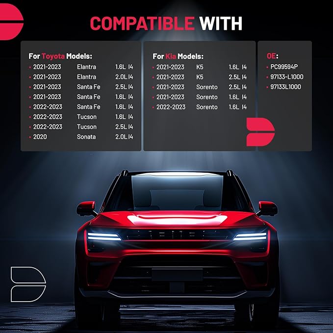 BDFHYK 2PCS PC99594P Cabin Air Filters with Activated Carbon Compatible with Hyundai 2021-2023 Elantra/Santa Fe, 2020 Sonata, 2022-2023 Tucson, Compatible with Kia 2021-2023 K5/ Sorento