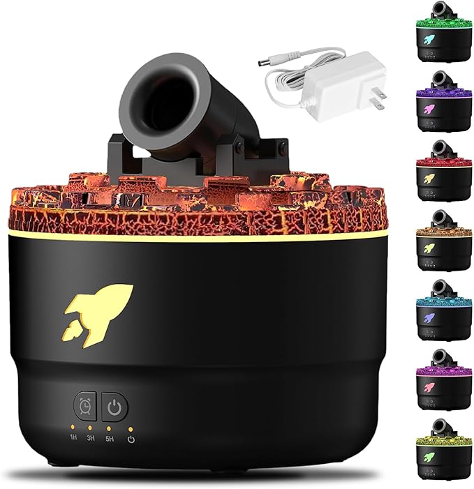 Cannon Blast Aroma Humidifier, 7 Colors LED Vapor Cannon Humidifier Silent Diffuser, 2 Mode Creative Turret Colorful Yellowcane Air Aromatherapy Small Home Desktop Diffuser for Bedroom