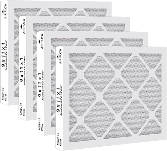 9 x 11 x 1 MERV 13 Replacement Dehumidifier Filter Compatible with Santa Fe Compact70, Ultra70, Element, Compact2, UA 65H Dehumidifier Models, 4 Packs