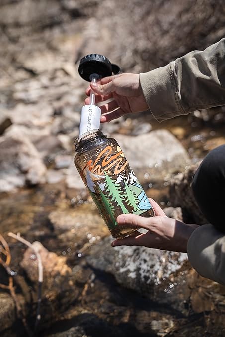 Epic Water Filters Nalgene OG Water Bottle with Filter, USA Made, BPA Free, Removes 99.99% Tap Water Contaminants, Forever Chemicals, Atomic Child, 32 oz