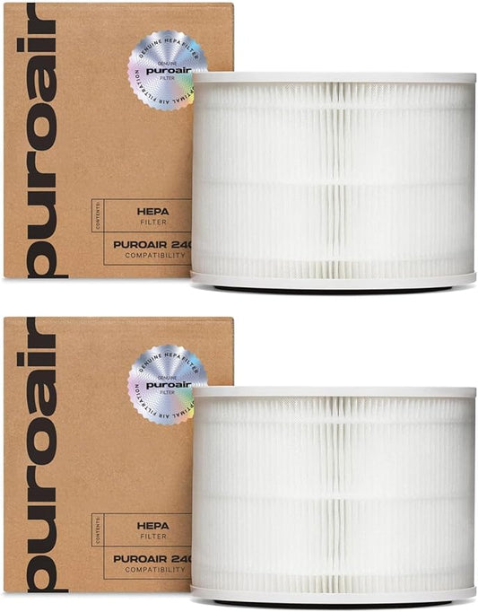 PuroAir 240 Replacement Filter - HEPA Filters up to 99.9% of Smoke, Pollen, Dust and Common Household Pollutants - HEPA Air Filter Replacement for PuroAir 240 Air Purifier (2 Pack)