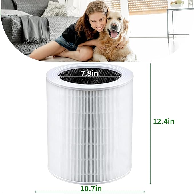 Premium Core 600S Replacement Filter for LEVOIT Core 600S & Core 600S-P Smart Air Purifier, Core 600S-RF, 3-in-1 Ture HEPA Activated Carbon Filter for Home Large Room, 2 Pack.