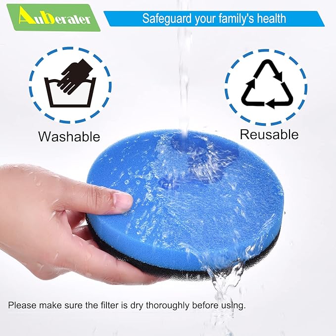 4-Sets Auberaler Filters Compatible With Bissell PowerForce 3334 PowerClean 2256K 2259 PowerEase 2253 22528 Cleanview Vacuum Cleaner 2254 2252 2258 2259 2260 2486 2488, Part #3031120, 1608225,1601972