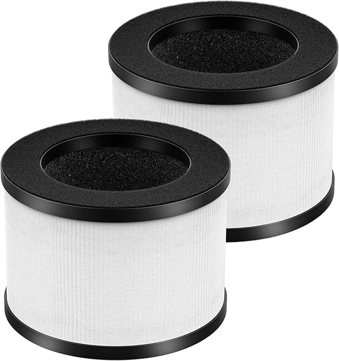2 Pack TZ-K1 HEPA Replacement Filter Compatible with FreAire KN6391, Compatible with ToLife TZ-K1, Compatible with MK-01 MK-06, MJ012H, 3-in-1 HEPA Filter Replacement for Smoke Pollen, White