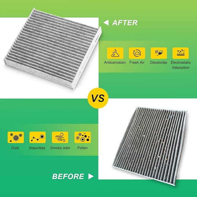CF10285 CP285 Carbon Cabin Air Filter Compatible with Toyota Camry 4Runner Rav4 Lexus Pontiac Scion Jaguar Land Rover includes Activated Carbon 3 Packs