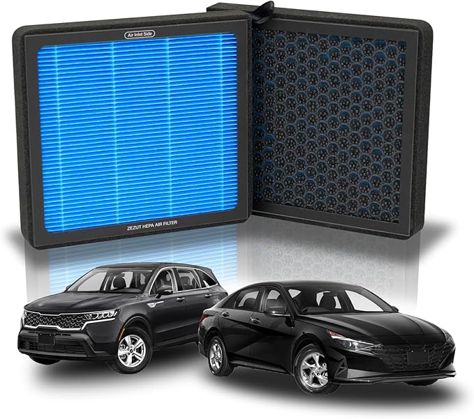 Cabin Air Filter CF12820 for 2021-2024 Hyundai Elantra, Santa Fe, KIA K5, Sorento, Ioniq 5/6, Santa Cruz, Sonata, Tucson, Niro, Sorento, Sportage, Genesis GV60, with Activated Carbon Beads