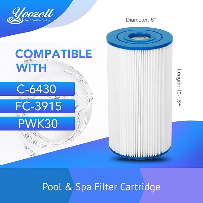 PWK30-EC Spa Filter Cartridge Replaces for C-6430,FC-3915, CCP498, 13004, AK-5005, XLS-602, FC-3915M, Hot Springs 31489, Darlly 60307, 30 sq.ft Drop in Hot Tub Filter-4 Pack