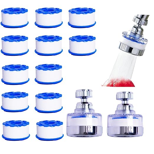 14Pcs Sink Water Filter Faucet With Cartridges Set, Universal 360 ° Rotating Kitchen Faucet Water Filter Removes Fluoride Heavy Metals Hard Water Compatible with Most Kitchen/Laundry Sink Faucets